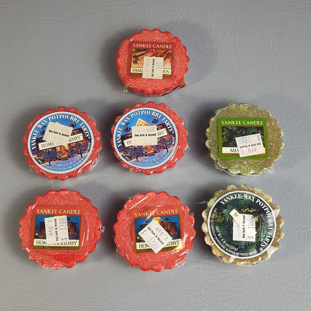 Yankee Candle Wax Tarts Lot Home For The Holidays Mistletoe Sparkling Cinnamon